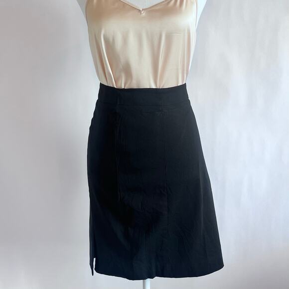 BURBERRY WOOL BLEND LINED PENCIL SKIRT MADE IN ITALY BLACK SIZE 10 LIGHTWEIGHT
